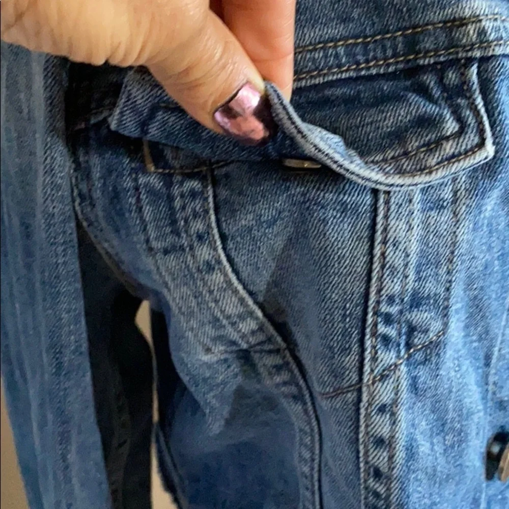 DL1961 Manning Mid Wash Denim Raw Hem Jacket